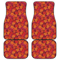 Autumn Maple Leaves Pattern Print Front and Back Car Floor Mats