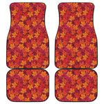 Autumn Maple Leaves Pattern Print Front and Back Car Floor Mats