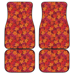 Autumn Maple Leaves Pattern Print Front and Back Car Floor Mats