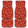 Autumn Maple Leaves Pattern Print Front and Back Car Floor Mats