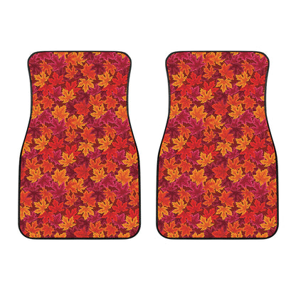 Autumn Maple Leaves Pattern Print Front Car Floor Mats