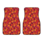 Autumn Maple Leaves Pattern Print Front Car Floor Mats