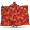 Autumn Maple Leaves Pattern Print Hooded Blanket