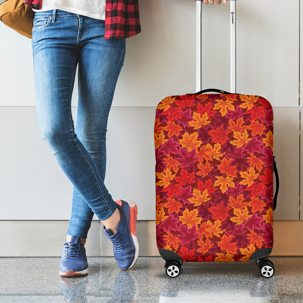 Autumn Maple Leaves Pattern Print Luggage Cover