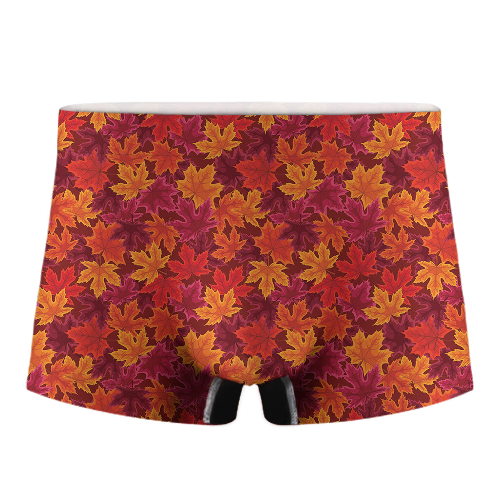 Autumn Maple Leaves Pattern Print Men's Boxer Briefs