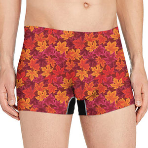 Autumn Maple Leaves Pattern Print Men's Boxer Briefs