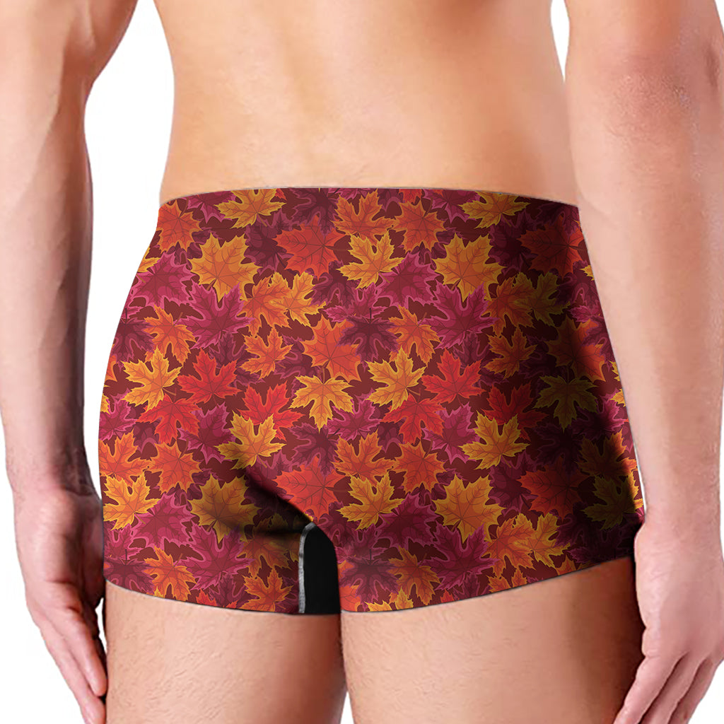 Autumn Maple Leaves Pattern Print Men's Boxer Briefs