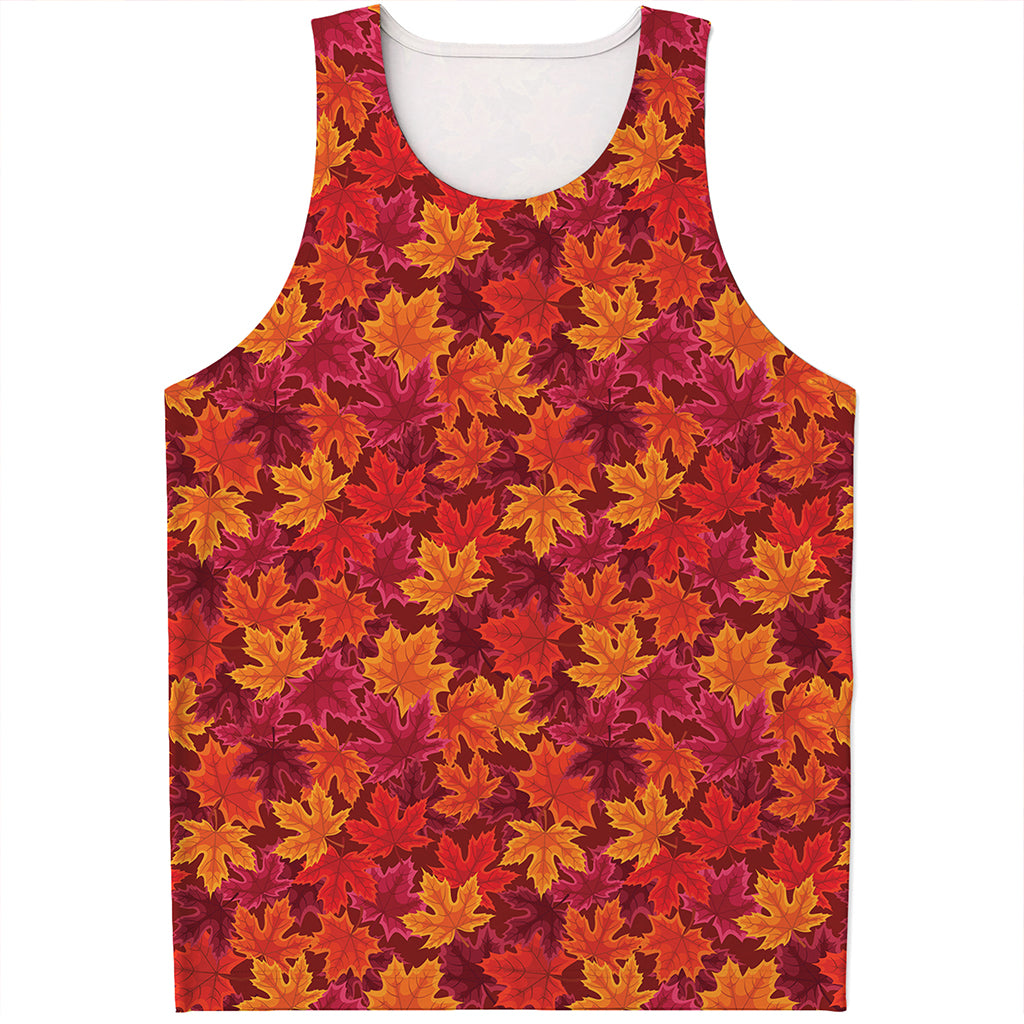 Autumn Maple Leaves Pattern Print Men's Tank Top
