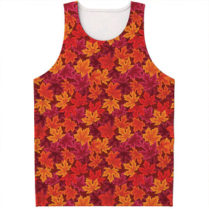 Autumn Maple Leaves Pattern Print Men's Tank Top