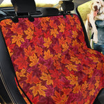 Autumn Maple Leaves Pattern Print Pet Car Back Seat Cover