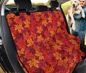 Autumn Maple Leaves Pattern Print Pet Car Back Seat Cover