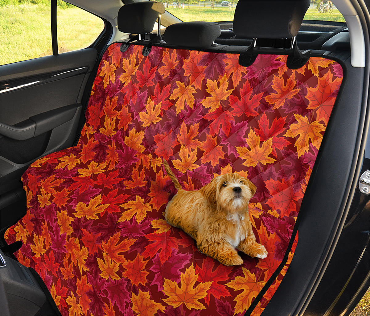 Autumn Maple Leaves Pattern Print Pet Car Back Seat Cover