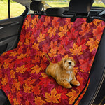 Autumn Maple Leaves Pattern Print Pet Car Back Seat Cover