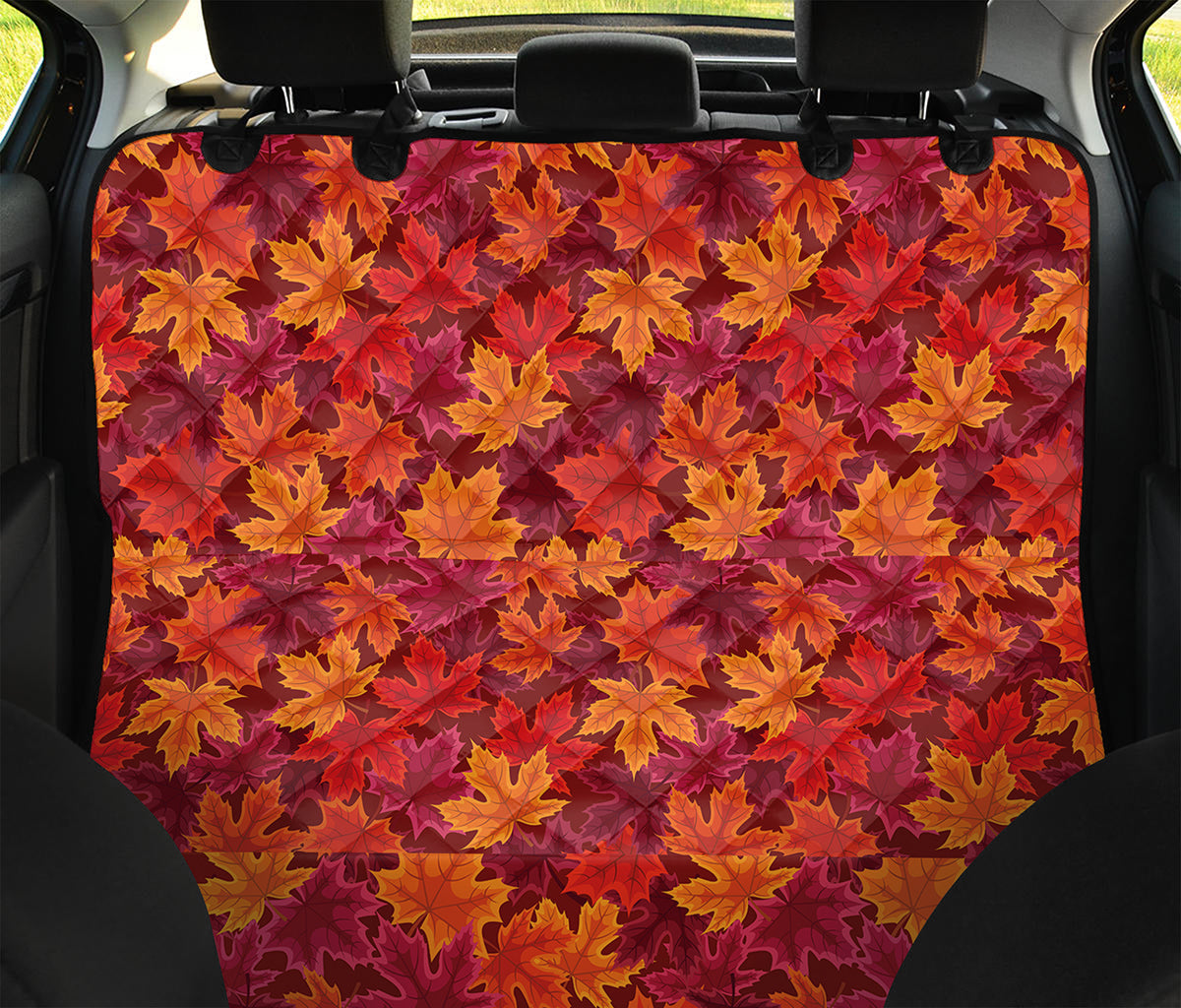 Autumn Maple Leaves Pattern Print Pet Car Back Seat Cover