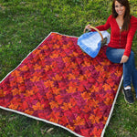 Autumn Maple Leaves Pattern Print Quilt
