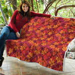 Autumn Maple Leaves Pattern Print Quilt