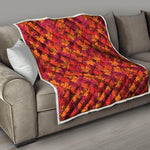 Autumn Maple Leaves Pattern Print Quilt