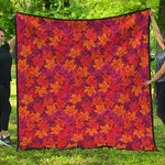 Autumn Maple Leaves Pattern Print Quilt