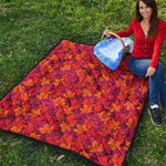 Autumn Maple Leaves Pattern Print Quilt