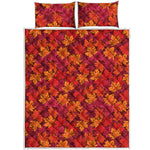 Autumn Maple Leaves Pattern Print Quilt Bed Set