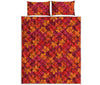 Autumn Maple Leaves Pattern Print Quilt Bed Set