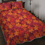 Autumn Maple Leaves Pattern Print Quilt Bed Set