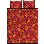 Autumn Maple Leaves Pattern Print Quilt Bed Set