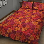 Autumn Maple Leaves Pattern Print Quilt Bed Set