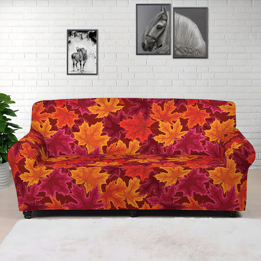 Autumn Maple Leaves Pattern Print Sofa Cover
