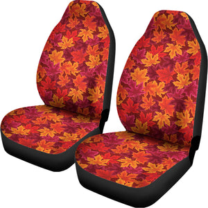 Autumn Maple Leaves Pattern Print Universal Fit Car Seat Covers