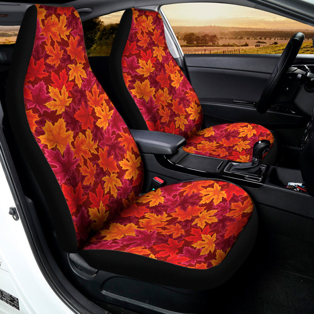 Autumn Maple Leaves Pattern Print Universal Fit Car Seat Covers