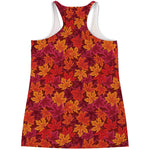 Autumn Maple Leaves Pattern Print Women's Racerback Tank Top