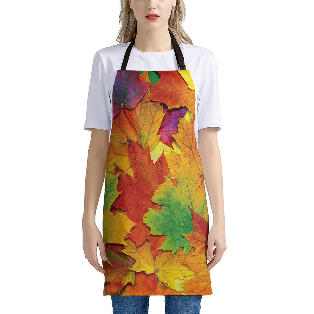 Autumn Maple Leaves Print Apron