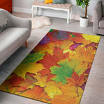 Autumn Maple Leaves Print Area Rug