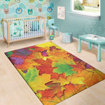 Autumn Maple Leaves Print Area Rug