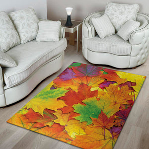 Autumn Maple Leaves Print Area Rug