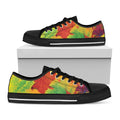 Autumn Maple Leaves Print Black Low Top Sneakers