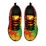 Autumn Maple Leaves Print Black Sneakers