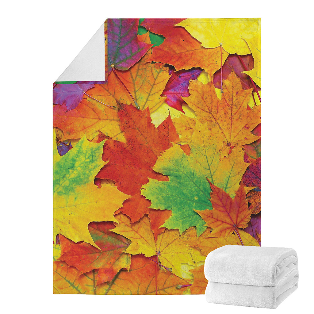 Autumn Maple Leaves Print Blanket