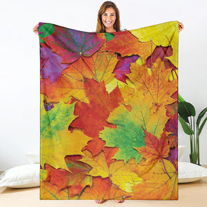 Autumn Maple Leaves Print Blanket