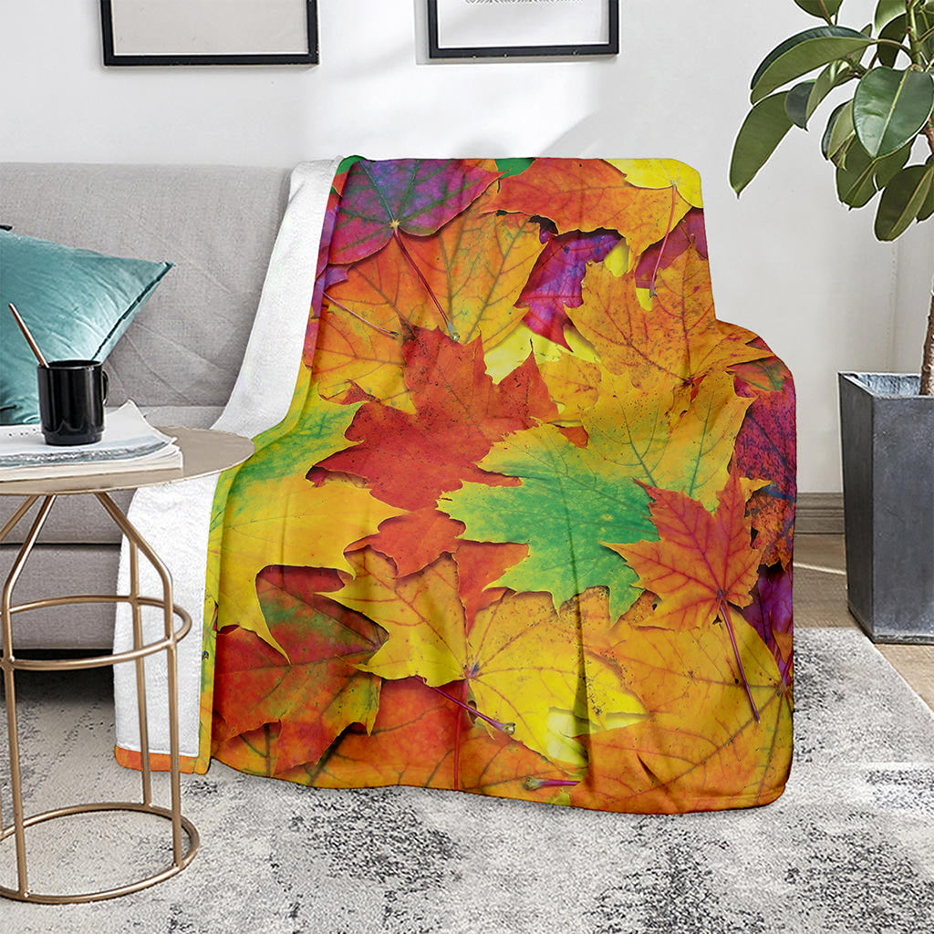 Autumn Maple Leaves Print Blanket