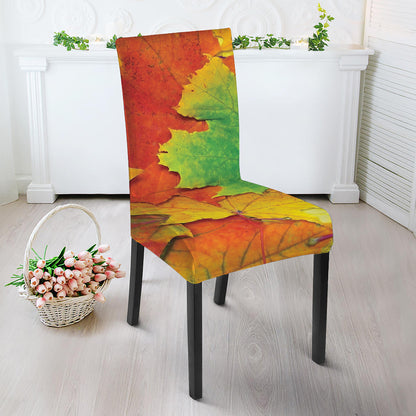 Autumn Maple Leaves Print Dining Chair Slipcover