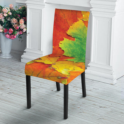 Autumn Maple Leaves Print Dining Chair Slipcover