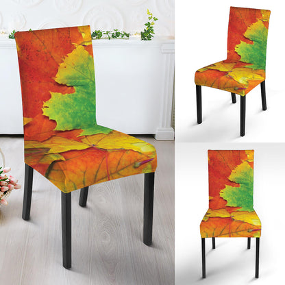 Autumn Maple Leaves Print Dining Chair Slipcover