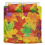 Autumn Maple Leaves Print Duvet Cover Bedding Set