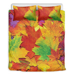 Autumn Maple Leaves Print Duvet Cover Bedding Set