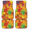 Autumn Maple Leaves Print Front and Back Car Floor Mats