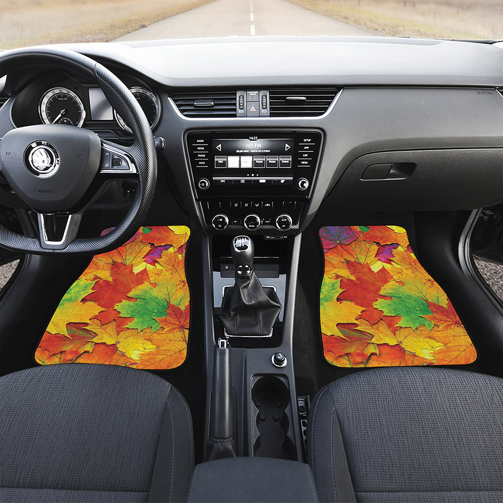 Autumn Maple Leaves Print Front and Back Car Floor Mats