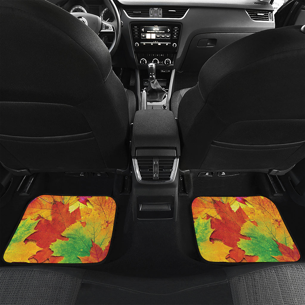 Autumn Maple Leaves Print Front and Back Car Floor Mats