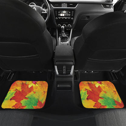 Autumn Maple Leaves Print Front and Back Car Floor Mats